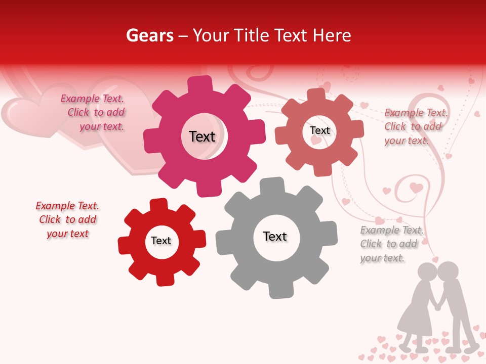 A Couple Kissing With Hearts Coming Out Of Them PowerPoint Template