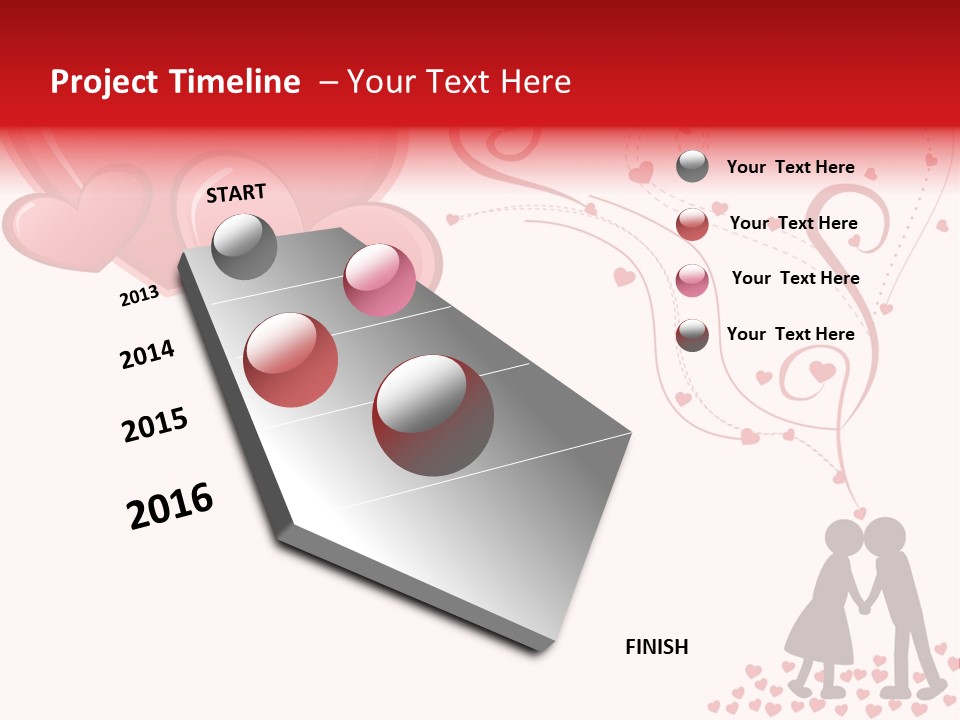 A Couple Kissing With Hearts Coming Out Of Them PowerPoint Template