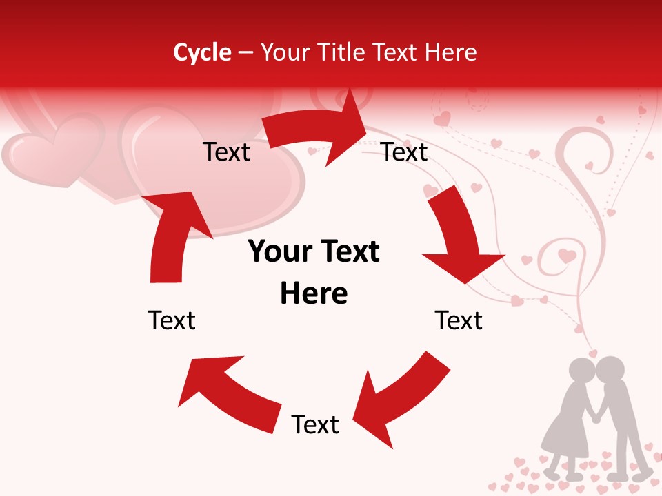 A Couple Kissing With Hearts Coming Out Of Them PowerPoint Template