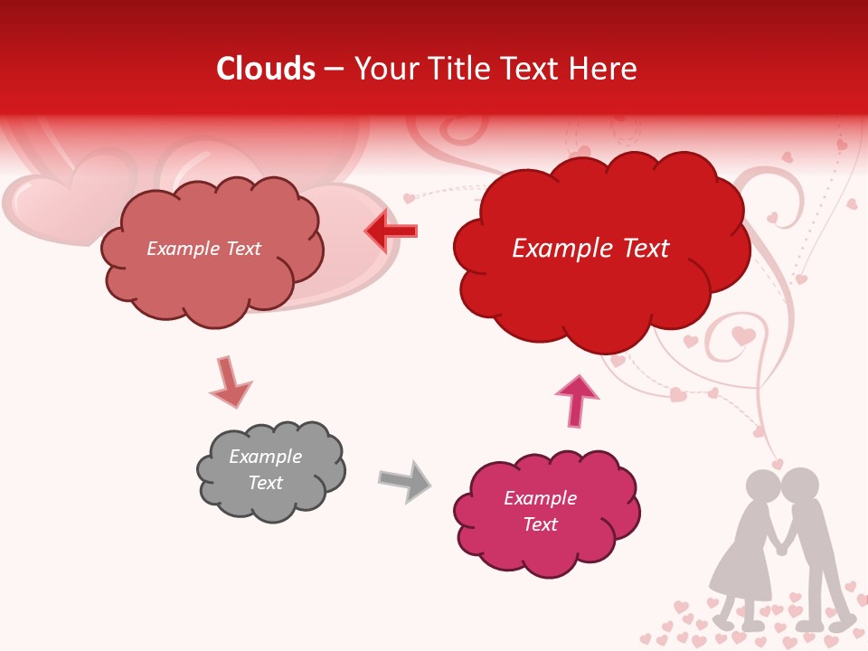 A Couple Kissing With Hearts Coming Out Of Them PowerPoint Template