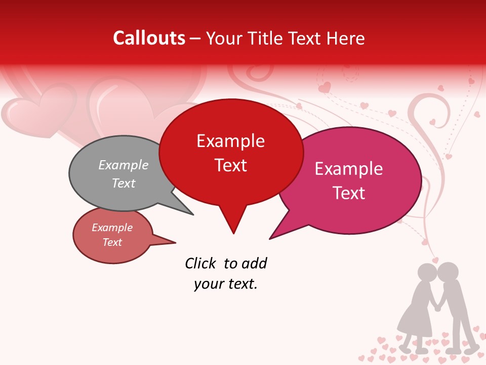 A Couple Kissing With Hearts Coming Out Of Them PowerPoint Template
