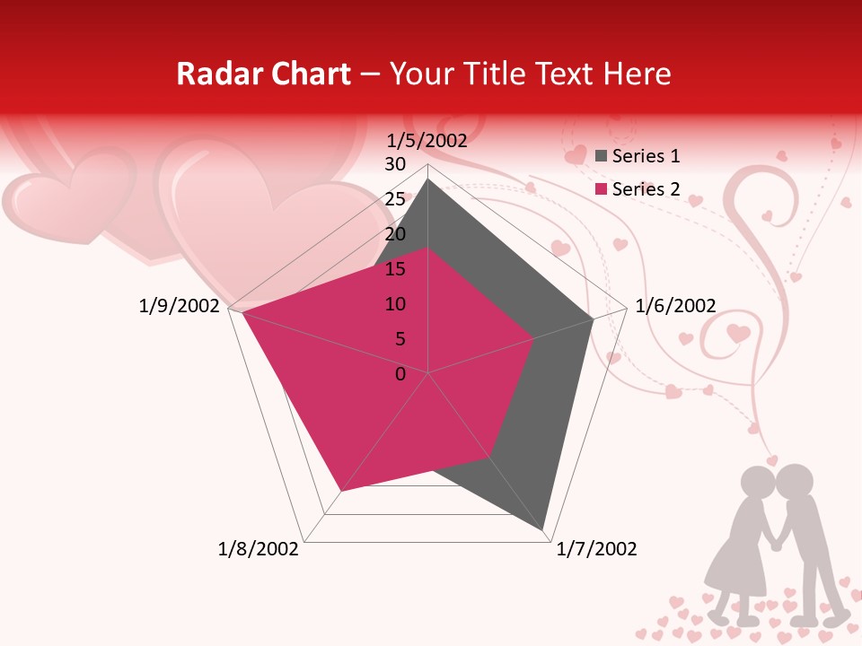 A Couple Kissing With Hearts Coming Out Of Them PowerPoint Template
