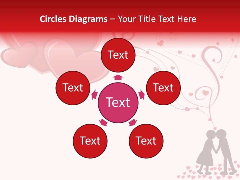 A Couple Kissing With Hearts Coming Out Of Them PowerPoint Template