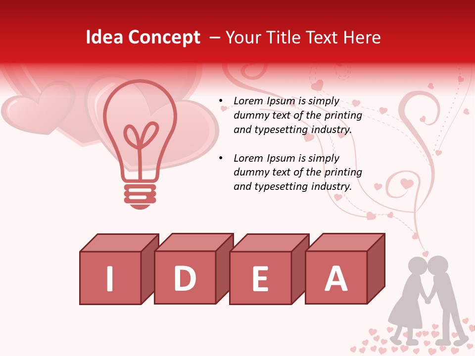A Couple Kissing With Hearts Coming Out Of Them PowerPoint Template