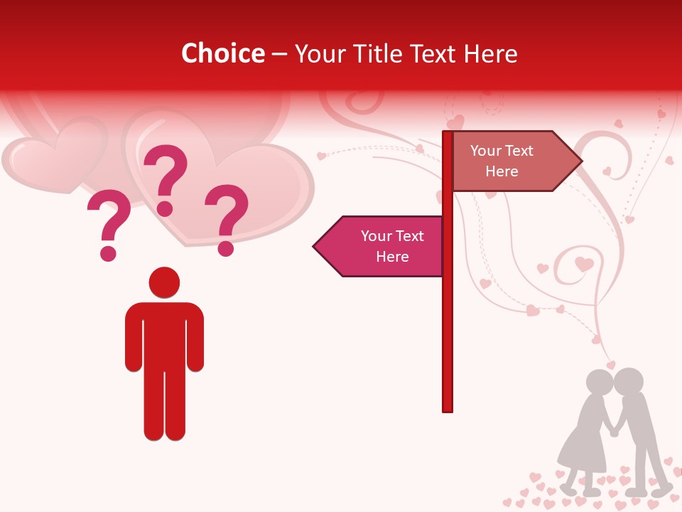 A Couple Kissing With Hearts Coming Out Of Them PowerPoint Template