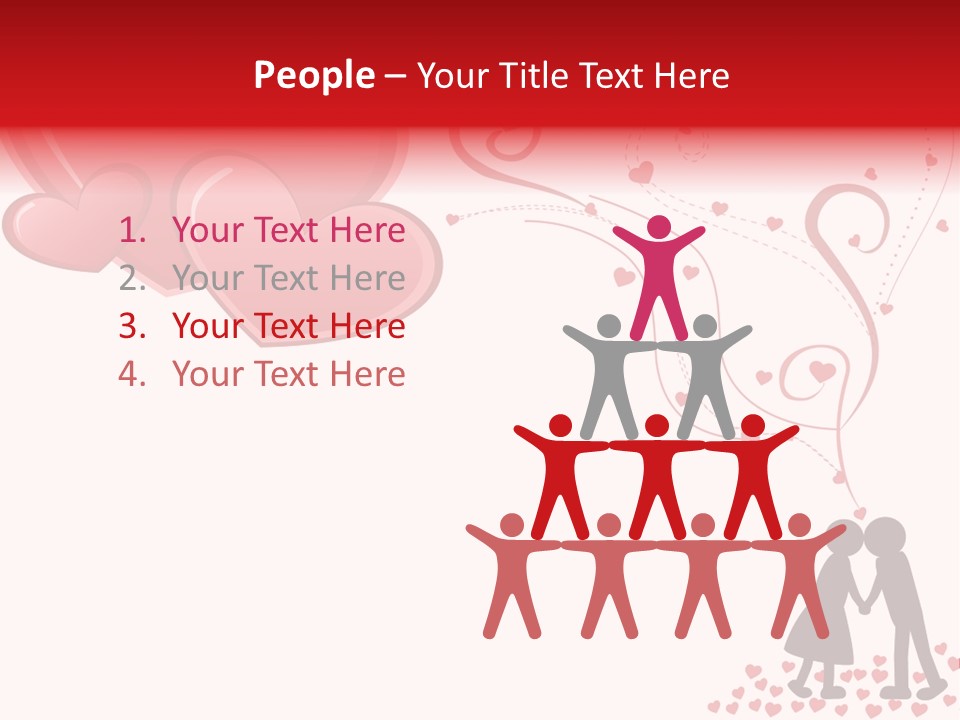 A Couple Kissing With Hearts Coming Out Of Them PowerPoint Template