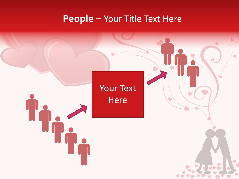 A Couple Kissing With Hearts Coming Out Of Them PowerPoint Template