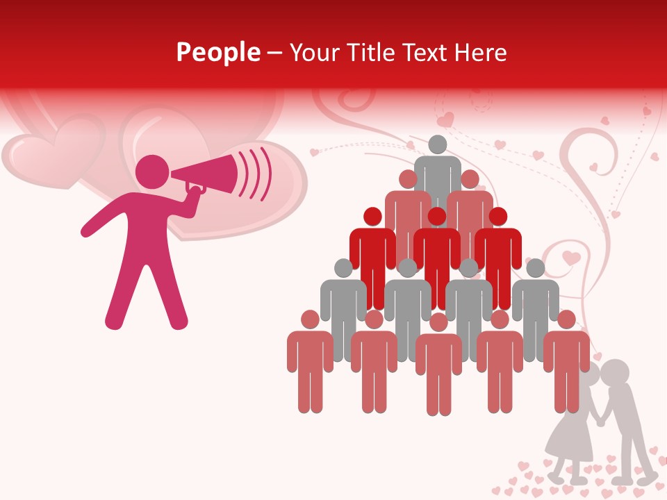 A Couple Kissing With Hearts Coming Out Of Them PowerPoint Template