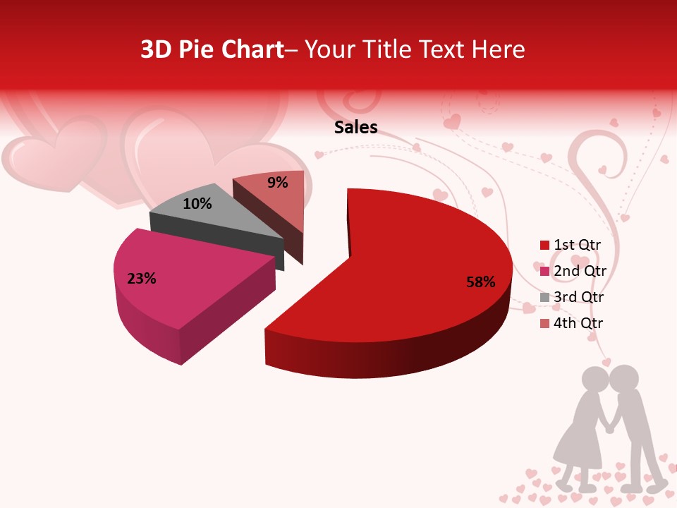 A Couple Kissing With Hearts Coming Out Of Them PowerPoint Template