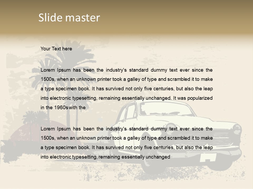 A Car Is Parked In Front Of A Palm Tree PowerPoint Template