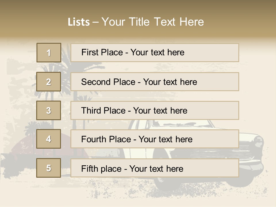 A Car Is Parked In Front Of A Palm Tree PowerPoint Template