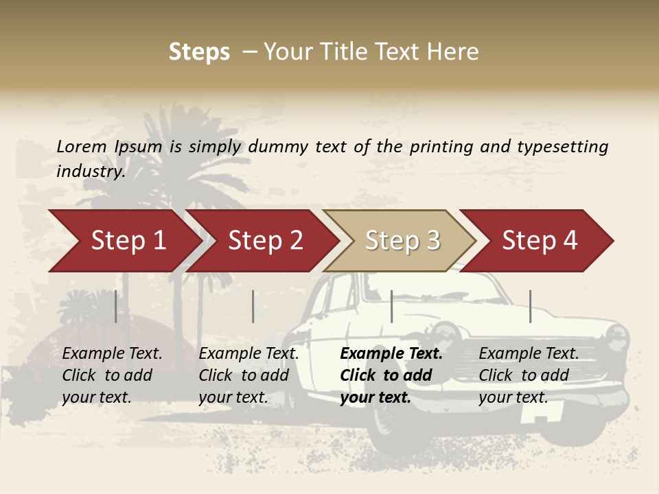 A Car Is Parked In Front Of A Palm Tree PowerPoint Template