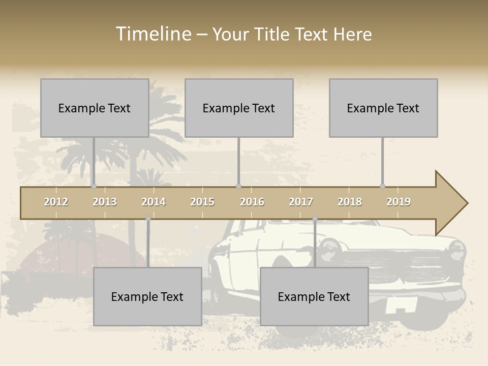 A Car Is Parked In Front Of A Palm Tree PowerPoint Template