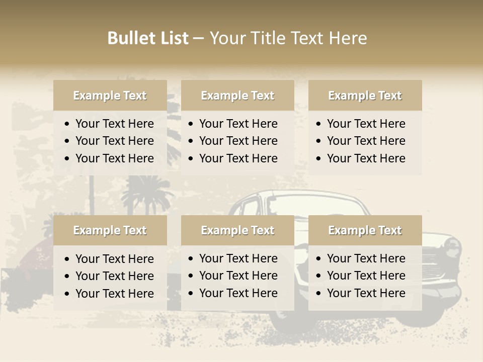 A Car Is Parked In Front Of A Palm Tree PowerPoint Template