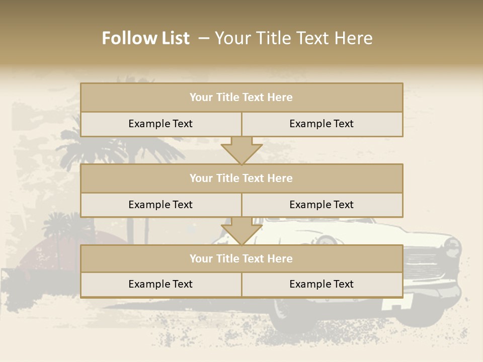 A Car Is Parked In Front Of A Palm Tree PowerPoint Template