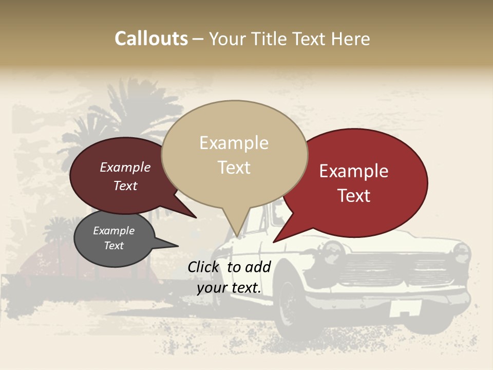 A Car Is Parked In Front Of A Palm Tree PowerPoint Template