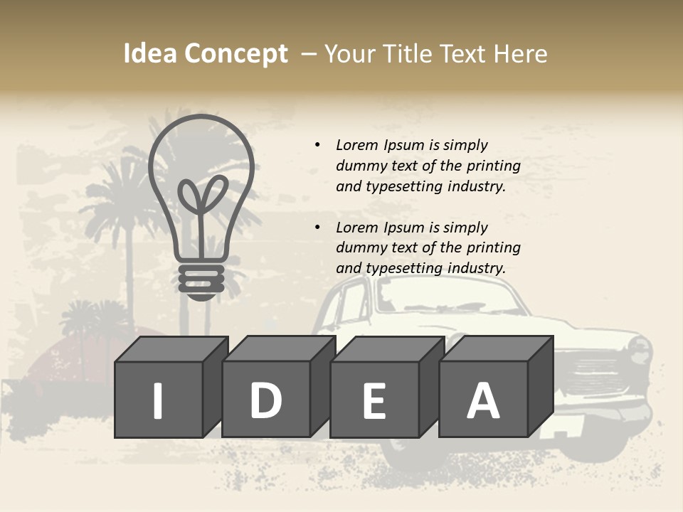 A Car Is Parked In Front Of A Palm Tree PowerPoint Template