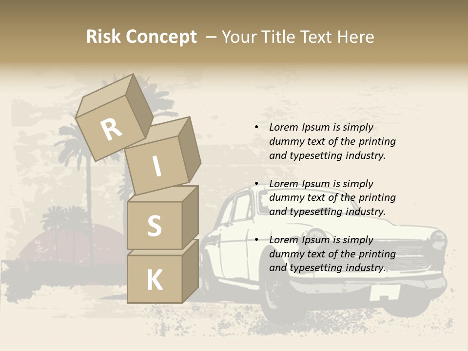 A Car Is Parked In Front Of A Palm Tree PowerPoint Template