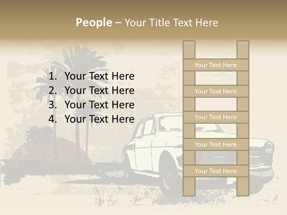 A Car Is Parked In Front Of A Palm Tree PowerPoint Template