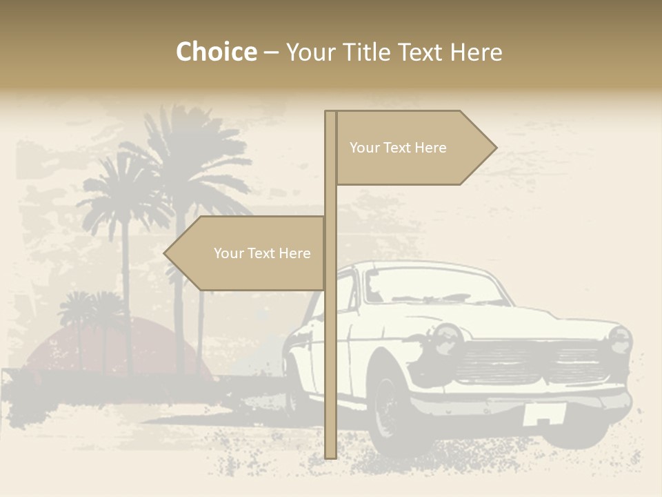 A Car Is Parked In Front Of A Palm Tree PowerPoint Template
