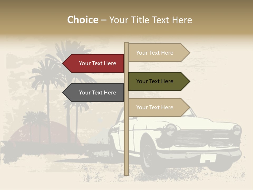 A Car Is Parked In Front Of A Palm Tree PowerPoint Template