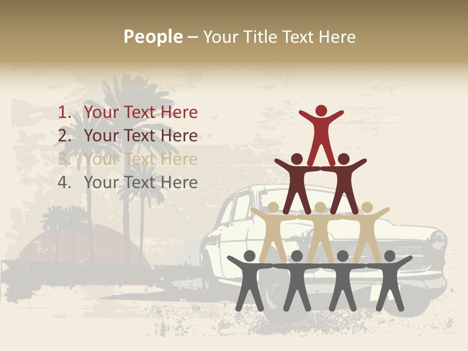 A Car Is Parked In Front Of A Palm Tree PowerPoint Template