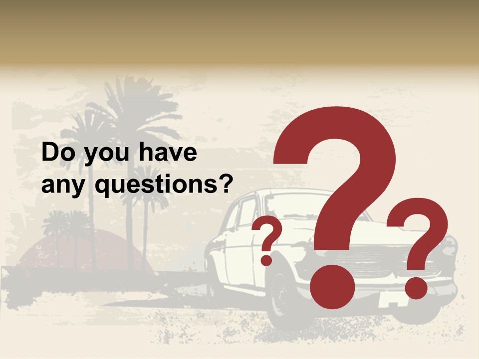 A Car Is Parked In Front Of A Palm Tree PowerPoint Template