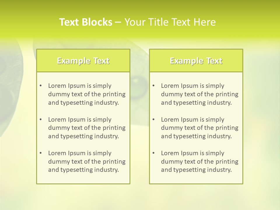 Drops Sunshine Blurred PowerPoint Template