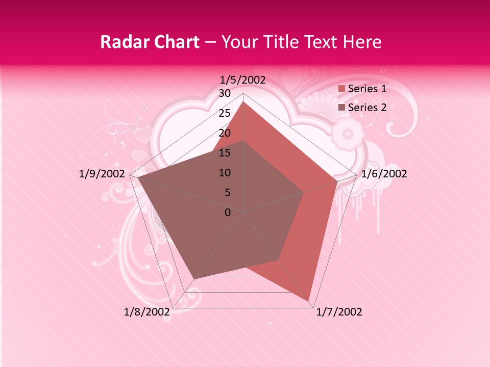 Retrostyled Hearts Silhouette PowerPoint Template
