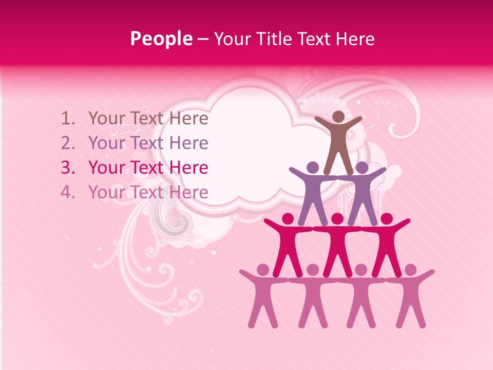 Retrostyled Hearts Silhouette PowerPoint Template