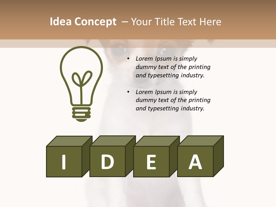 White Staring Sitting PowerPoint Template