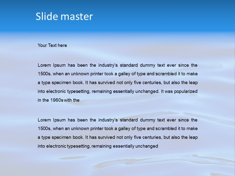 A Blue Water Powerpoint Presentation PowerPoint Template