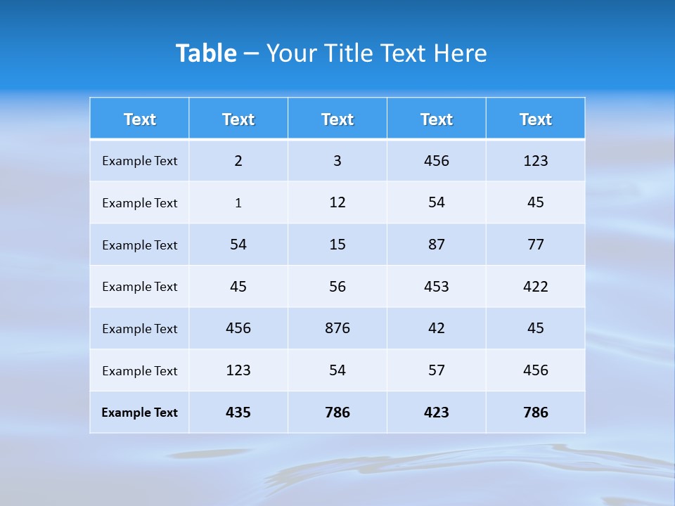 A Blue Water Powerpoint Presentation PowerPoint Template