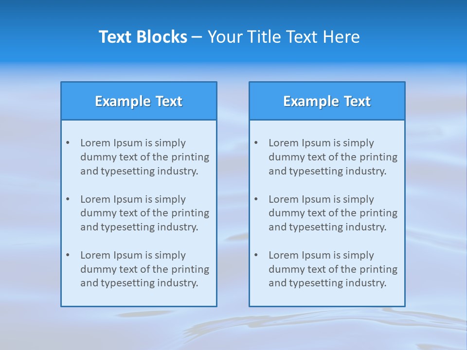 A Blue Water Powerpoint Presentation PowerPoint Template