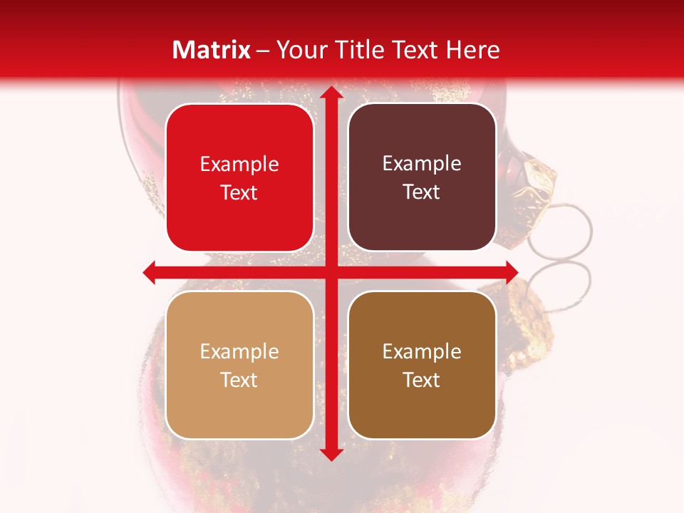 A Red And Gold Christmas Ornament On A White Background PowerPoint Template