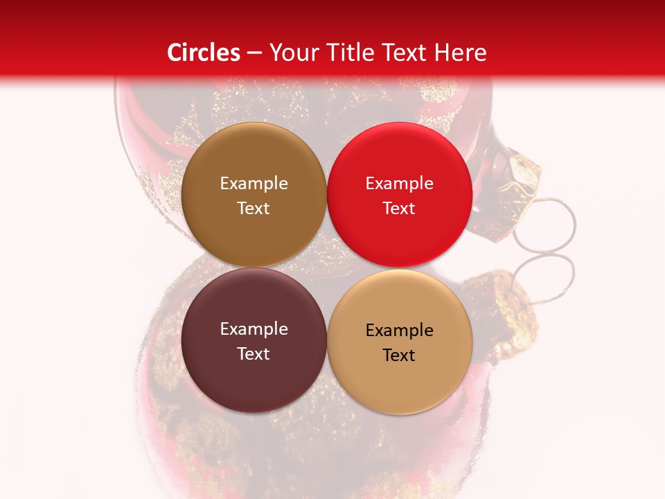 A Red And Gold Christmas Ornament On A White Background PowerPoint Template