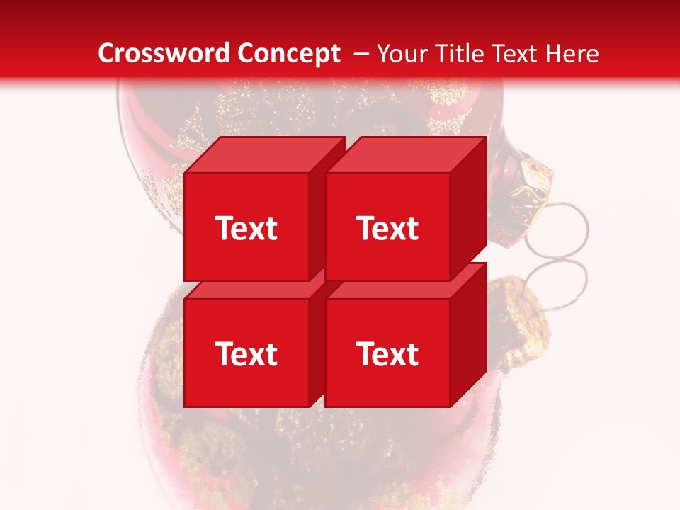 A Red And Gold Christmas Ornament On A White Background PowerPoint Template