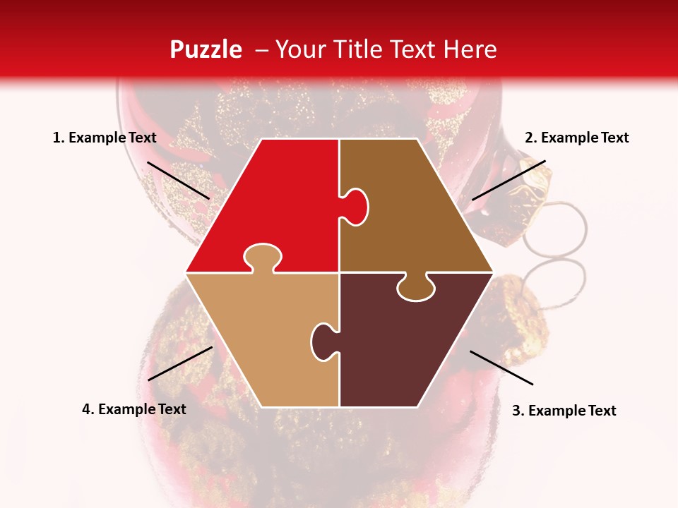 A Red And Gold Christmas Ornament On A White Background PowerPoint Template