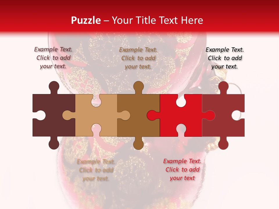 A Red And Gold Christmas Ornament On A White Background PowerPoint Template