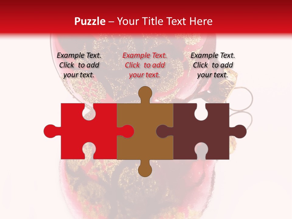 A Red And Gold Christmas Ornament On A White Background PowerPoint Template