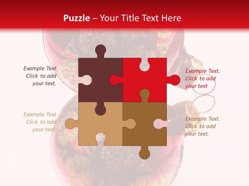 A Red And Gold Christmas Ornament On A White Background PowerPoint Template