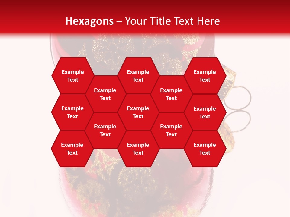 A Red And Gold Christmas Ornament On A White Background PowerPoint Template