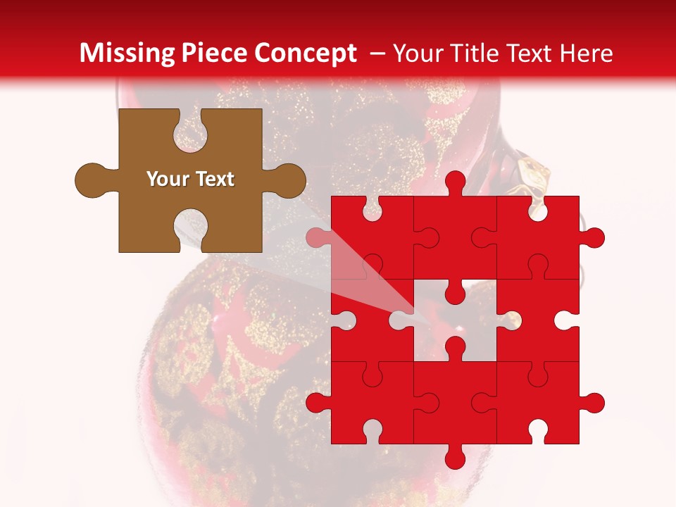 A Red And Gold Christmas Ornament On A White Background PowerPoint Template