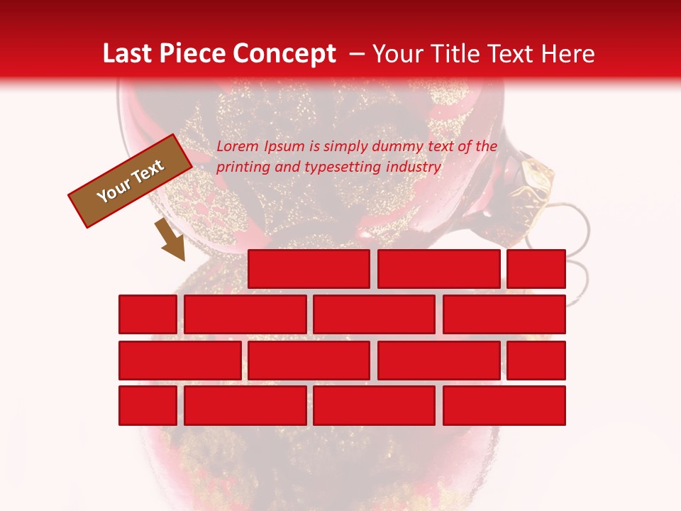 A Red And Gold Christmas Ornament On A White Background PowerPoint Template