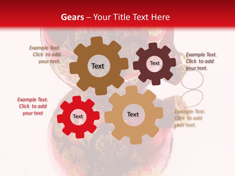 A Red And Gold Christmas Ornament On A White Background PowerPoint Template