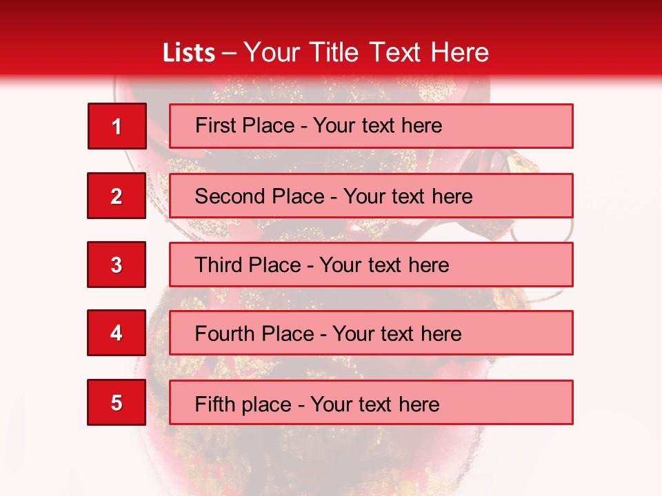 A Red And Gold Christmas Ornament On A White Background PowerPoint Template