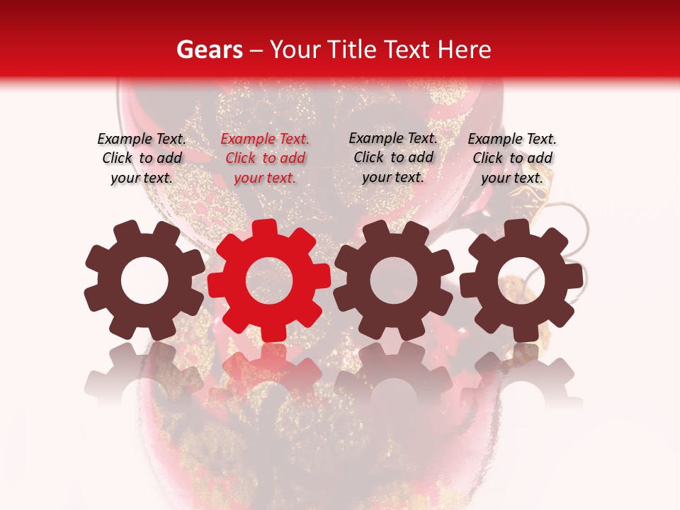 A Red And Gold Christmas Ornament On A White Background PowerPoint Template