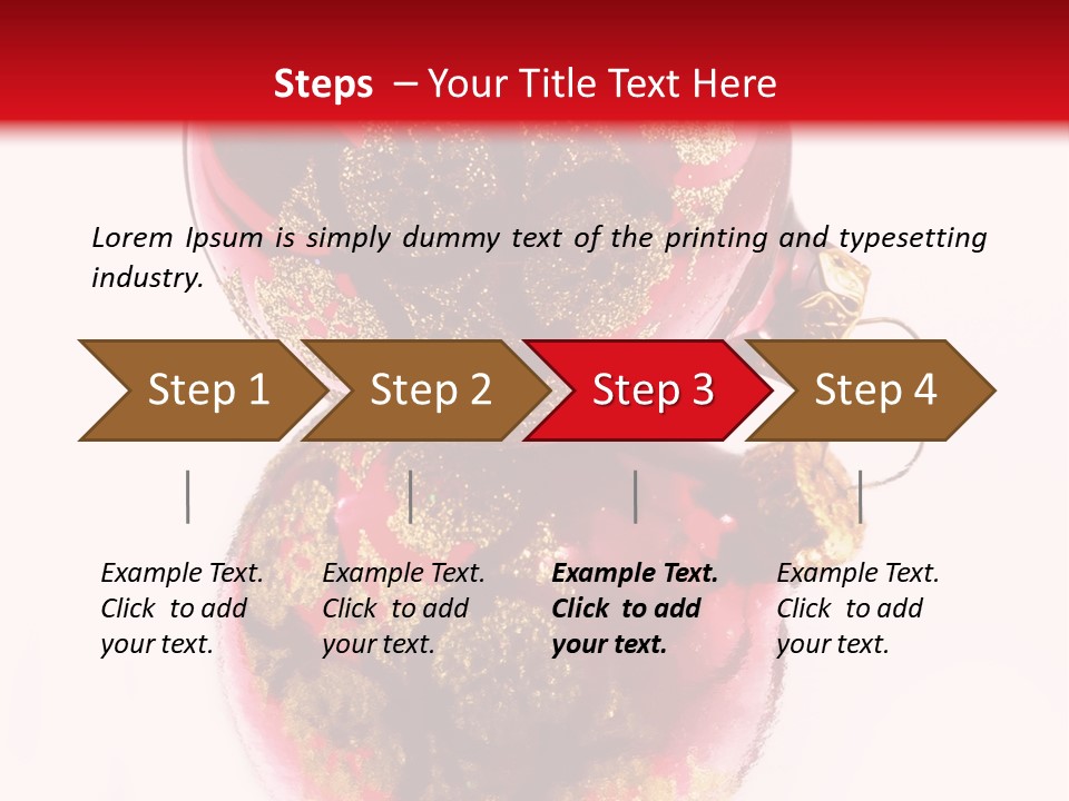 A Red And Gold Christmas Ornament On A White Background PowerPoint Template