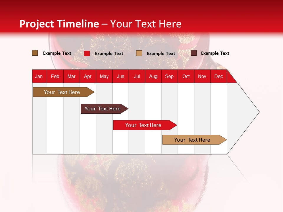 A Red And Gold Christmas Ornament On A White Background PowerPoint Template