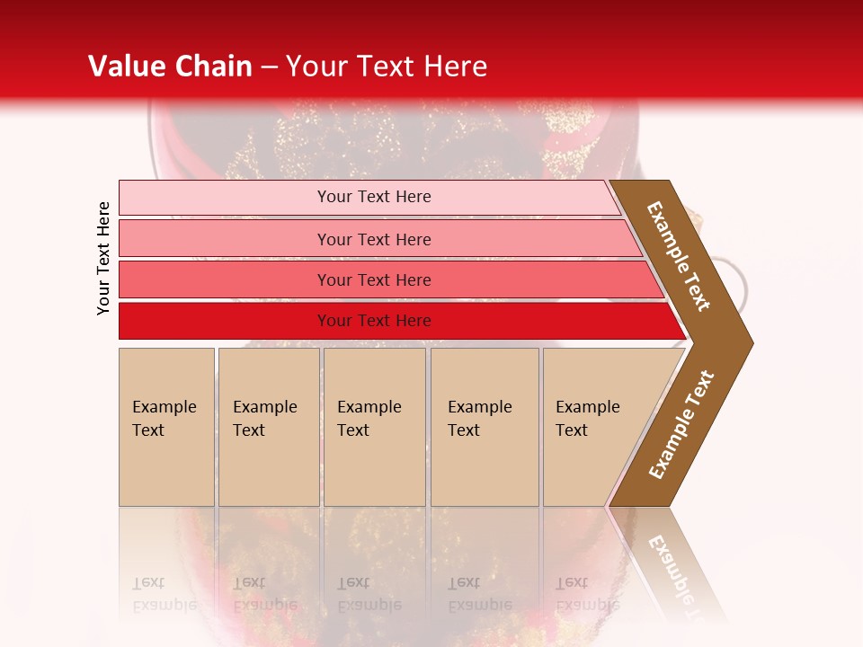 A Red And Gold Christmas Ornament On A White Background PowerPoint Template